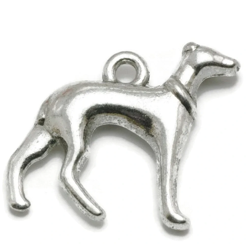 6pcs Dog Charms, whippet‎ greyhound, jewelry making supplies